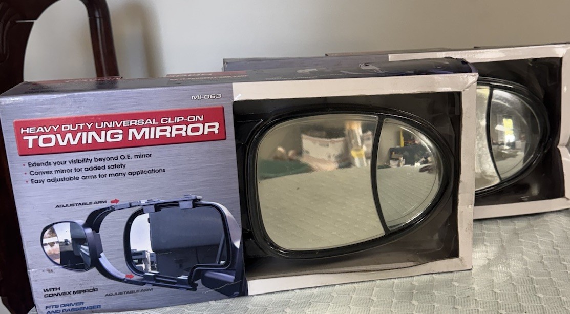Juego de 2 espejos retrovisores de remolque con clip de alta resistencia de ajuste universal NUEVO-