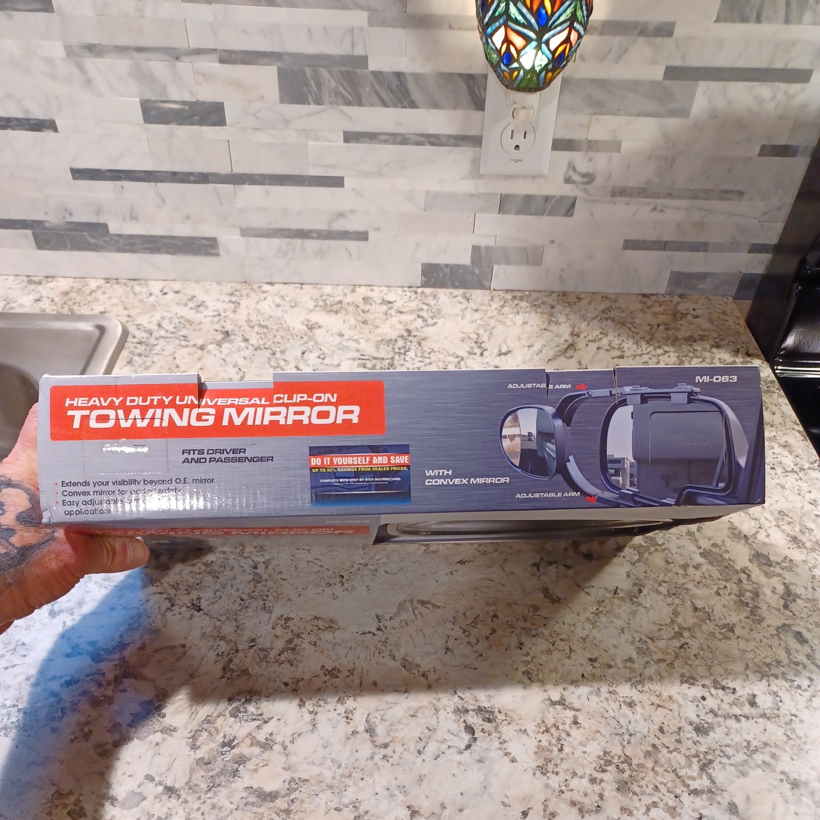 Espejo retrovisores de remolque con clip de alta resistencia de ajuste universal con espejos convexos caja abierta- - Image 4