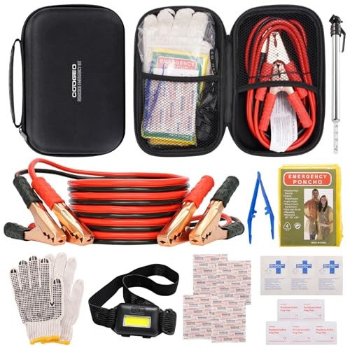 Kit de emergencia para automóvil con cables de puente de batería, accesorios de automóvil para hombre o negro- - Image 3