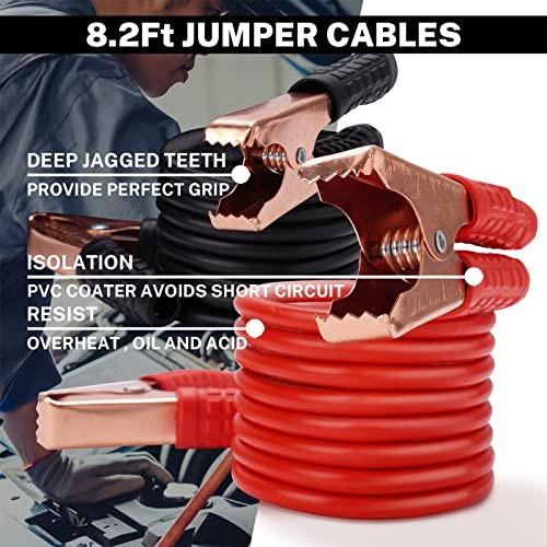 Kit de emergencia para automóvil con cables de puente de batería, accesorios de automóvil para hombre o negro- - Image 5