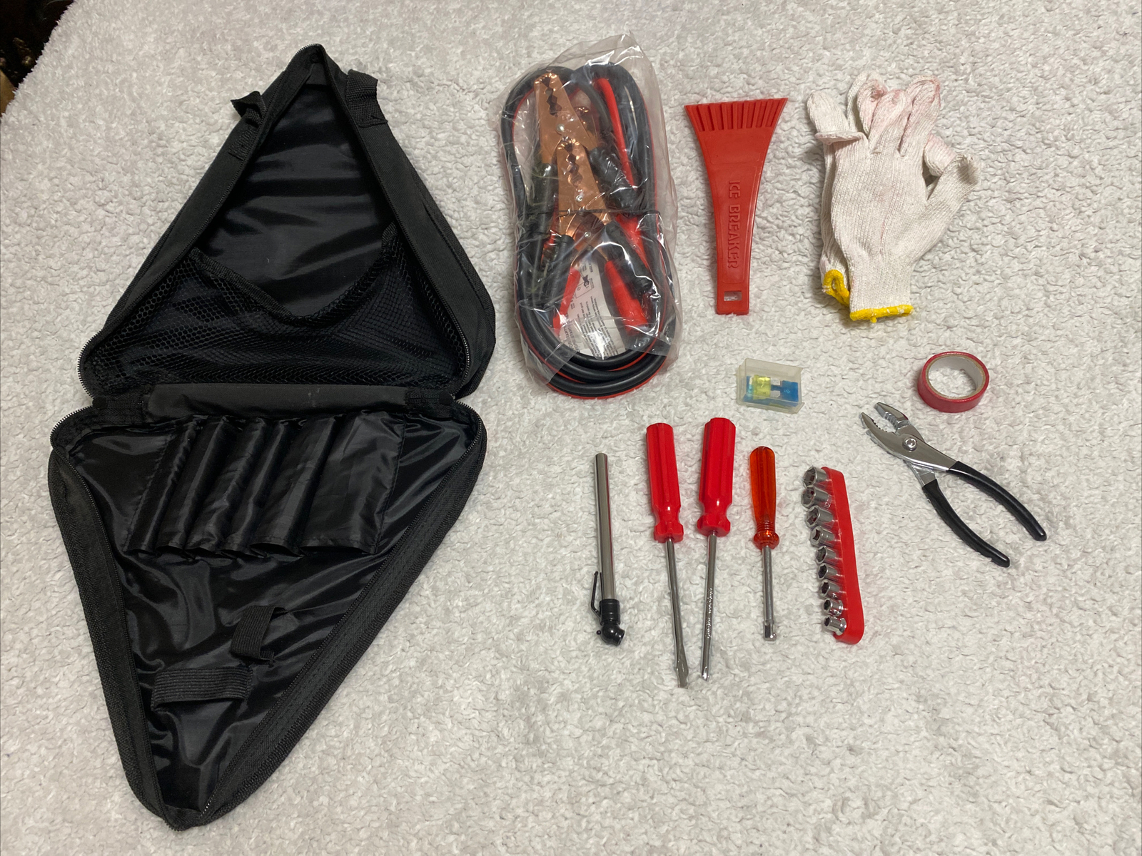 Roadside Deluxe Car Emergency Kit - Jumper Cables, Tools And Accessories - NWEC - Image 3