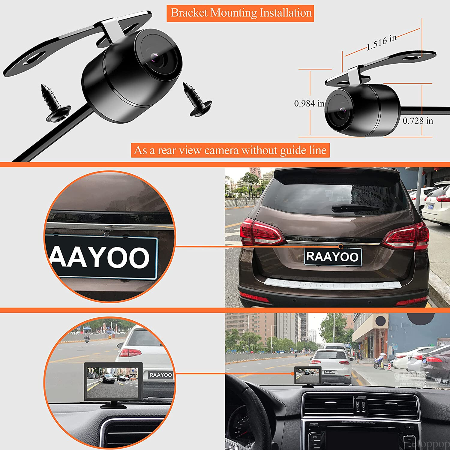 Mini Flush Mount 170° Car Rear View Reverse Backup Camera Nightvision Waterproof - Image 5