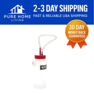 Compact 16oz Brake Bleeder Bottle with Magnetic Holder & Air Prevention Valve