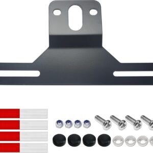 Soporte para matrícula de remolque - Soporte de acero inoxidable negro - 1p -