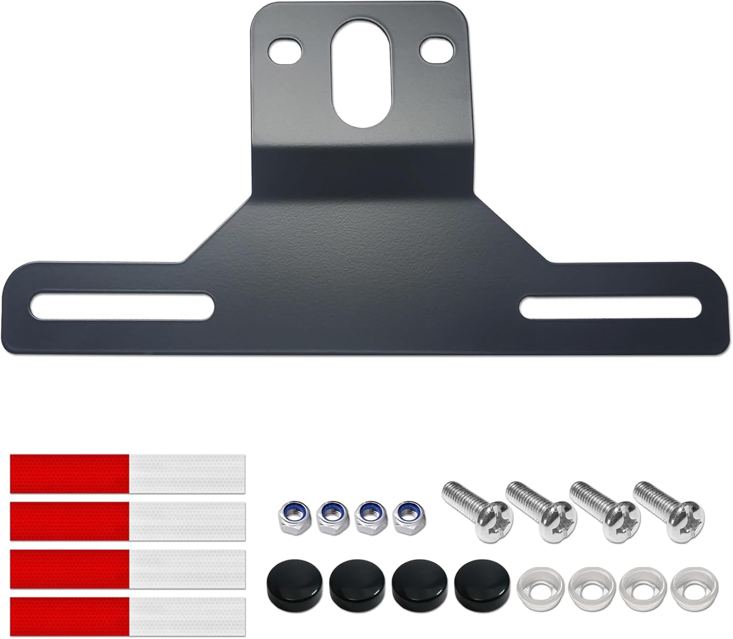 Soporte para matrícula de remolque - Soporte de acero inoxidable negro - 1p -