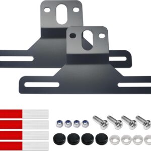 Soporte para matrícula de remolque - Soporte de acero inoxidable negro - 2p -