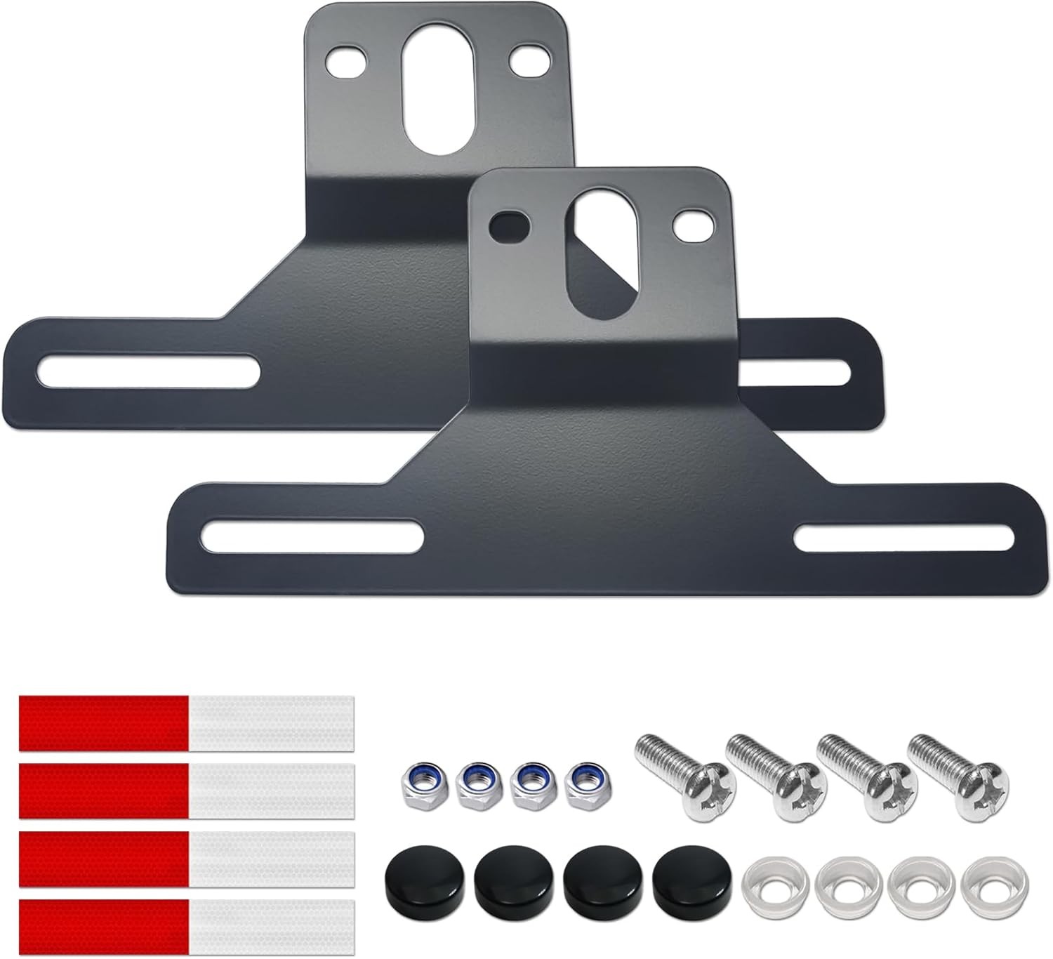 Soporte para matrícula de remolque - Soporte de acero inoxidable negro - 2p -