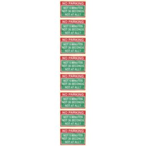 Juego de 4 pegatinas recordatorio de seguridad sin estacionamiento letrero-