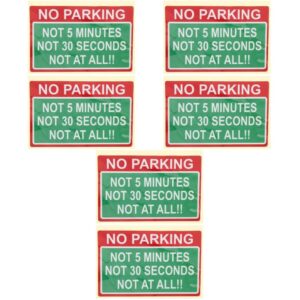 3 Pieces Public No Parking Sign Safety Warnings Automotive Stickers Bumper