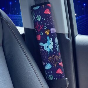 Cubierta de hombro universal con estampado de pastos marinos para cinturón de seguridad automotriz con estampado de cala de hombro-