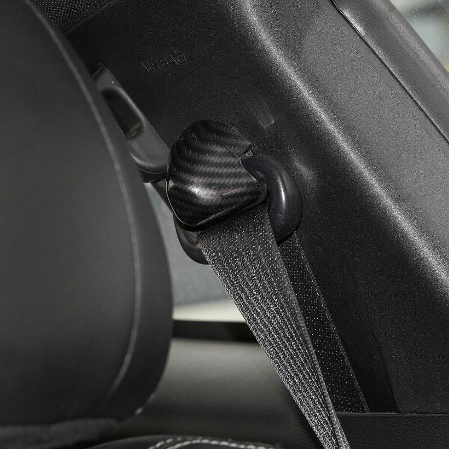 Para Ford Mustang 2015-2022 Fibra de Carbono Interior Cinturón de Seguridad Coche Decoración Cubierta Borde 2P- - Image 5