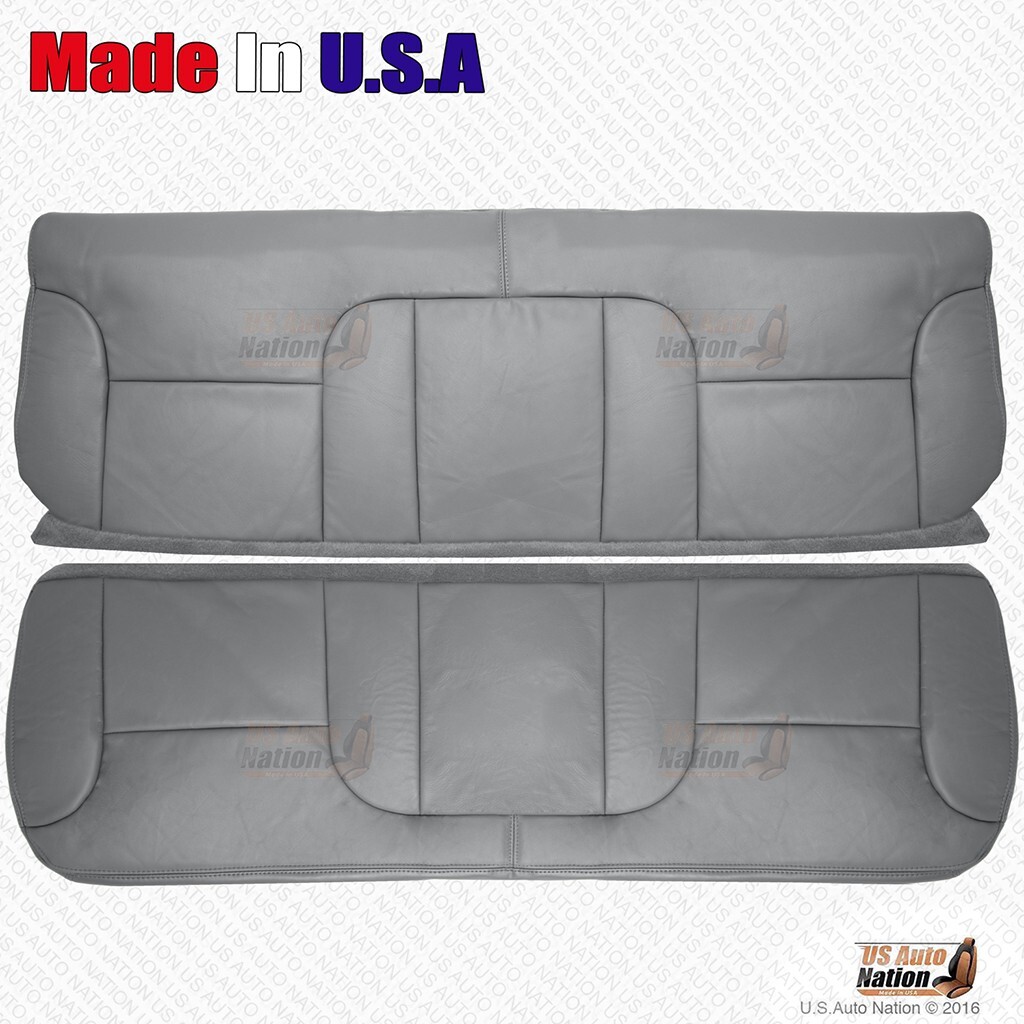 GMC Sierra Classic 2000 banco trasero inferior y superior cubierta de asiento de cuero genuino gris-