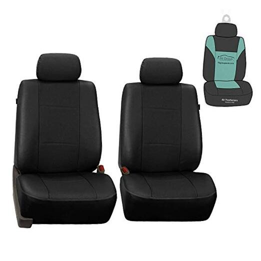 Juego de fundas de asiento de coche de lujo de cuero sintético para automóviles negras-