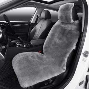 Cubierta de asiento de coche de piel de oveja mullida accesorios interiores automotrices asiento cala...-