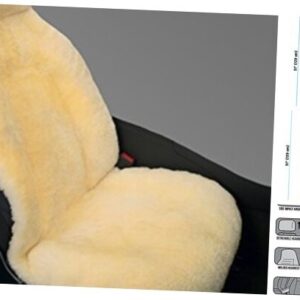 Funda de asiento sin laterales de piel de oveja australiana genuina - champán champán-