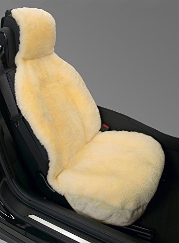 Funda de asiento sin laterales de piel de oveja australiana genuina - champán champán- - Image 2
