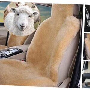 Fundas de asiento de piel de oveja genuinas reales para autos SUV camionetas furgoneta RV asientos delanteros dorados-