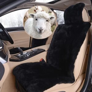 Fundas de asiento de piel de oveja genuinas reales para autos SUV camionetas furgoneta RV asientos delanteros ella...-