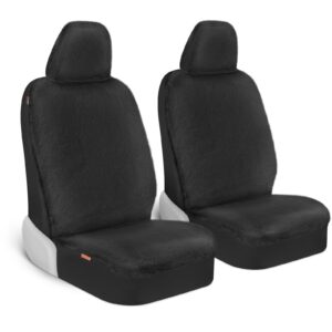 Fundas de asiento de coche de piel de oveja, paquete de 2 piel sintética, solo asientos delanteros, lindas automotrices...-