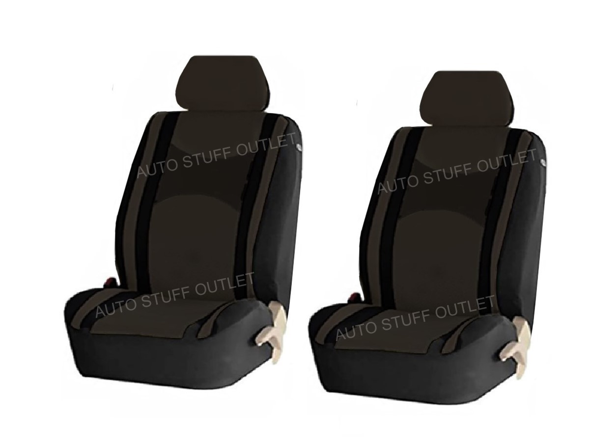 Fundas de asiento negras de malla para automóvil de ajuste universal 4 piezas con cubiertas de reposacabezas-