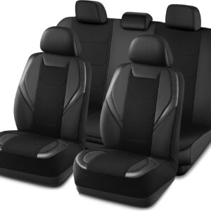 Juego completo de fundas de malla de cuero Road Comforts - automotriz deportiva delantera y trasera-