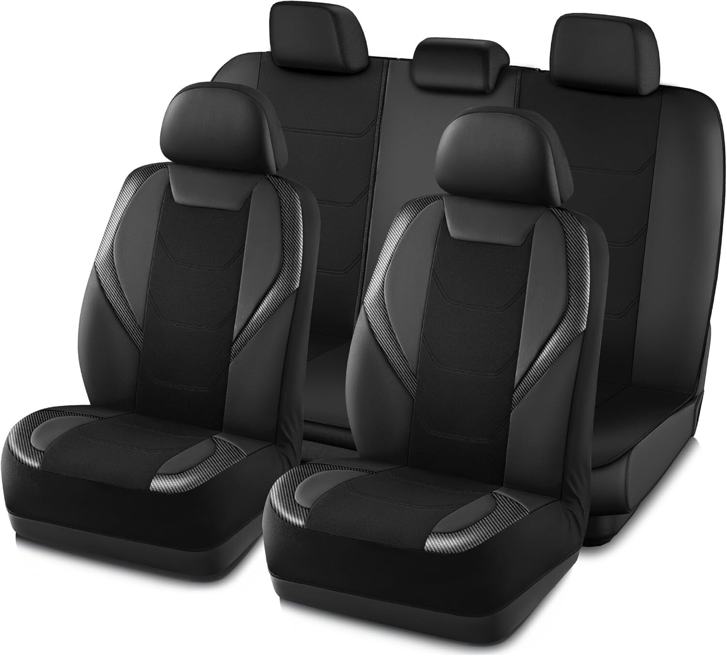 Juego completo de fundas de malla de cuero Road Comforts - automotriz deportiva delantera y trasera-