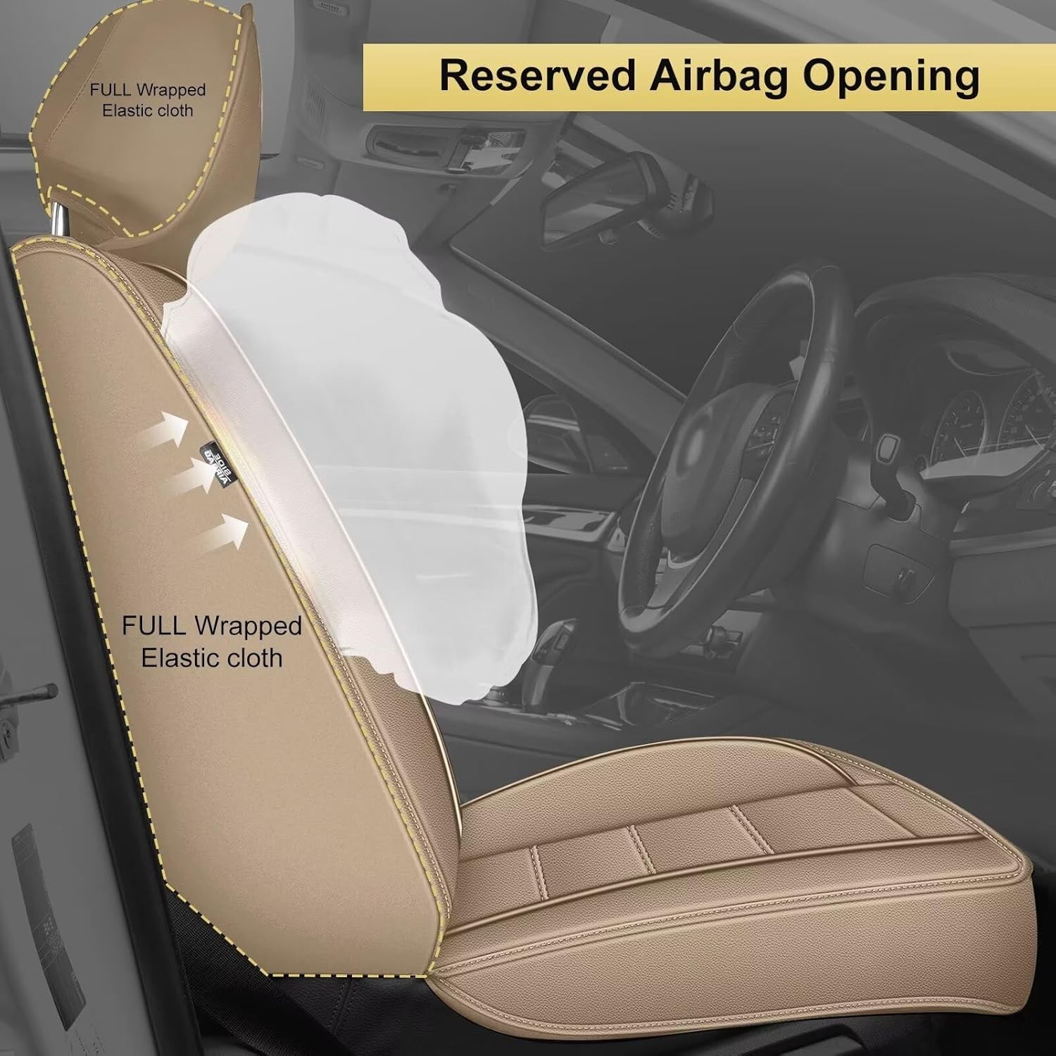 Fundas de asiento de auto aptas para Cadillac SRX 2011-2016: cuero de lujo delantero automotriz- - Image 3