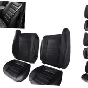 Cubierta de asiento de cuero cubierta de asiento delantera lado conductor y pasajero automotriz completa -