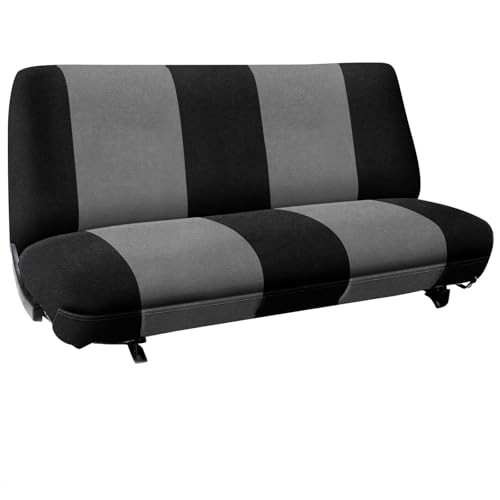 Cubierta de asiento de banco de camión sin orificio para reposacabezas, cubierta de asiento de banco negro y gris- - Image 2