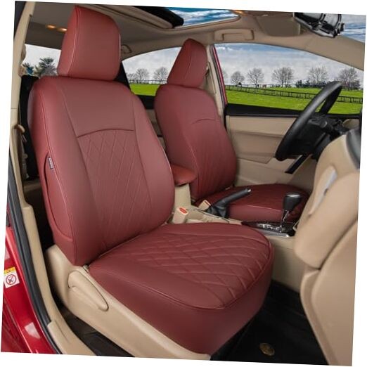 Funda de asiento de coche compatible con Corolla 2023-2026 Corolla Hybrid LE Borgoña-