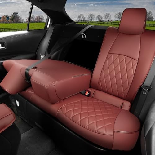 Funda de asiento de coche compatible con Corolla 2023-2026 Corolla Hybrid LE Borgoña- - Image 4