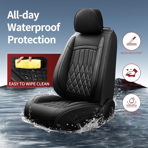 Juego completo de fundas de asiento de coche Fit Prius compatibles con Prius 2001-2026-negro-02- - Image 3