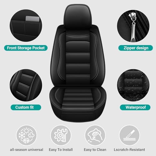 Juego completo de fundas de asiento de coche aptas para Acura 2007-2018: RDX de lujo 5 asientos -017 negro- - Image 3