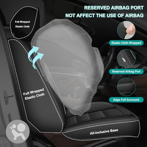 Juego completo de fundas de asiento de coche aptas para Acura 2007-2018: RDX de lujo 5 asientos -017 negro- - Image 4