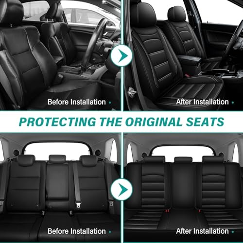 Juego completo de fundas de asiento de coche aptas para Acura 2007-2018: RDX de lujo 5 asientos -017 negro- - Image 5