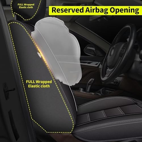 Fundas de asiento de coche aptas para Subaru Legacy 2008-2025 2026: juego completo de 5 asientos 017 negro- - Image 5