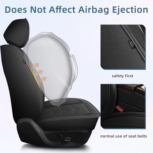 Fundas de asiento de auto aptas para Nissan Kicks 2018-2024 2025 cubiertas de asiento completas #109 negras- - Image 4