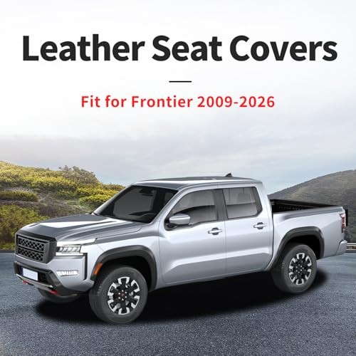 Fundas de asiento de coche aptas para Frontier compatibles con juego completo de fundas de asiento negras-02- - Image 5