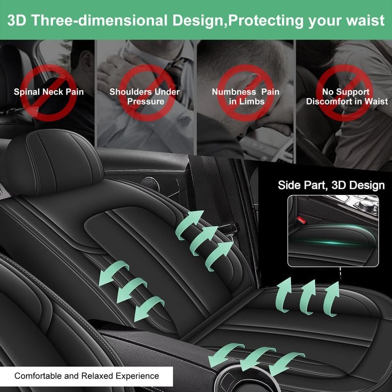 Juego completo de fundas de asiento aptas para Honda Pilot 2005-2016 funda de asiento de coche de cuero sintético - - Image 3
