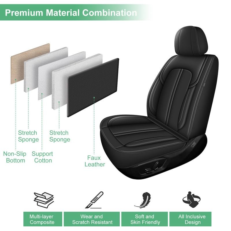 Juego completo de fundas de asiento aptas para Honda Pilot 2005-2016 funda de asiento de coche de cuero sintético - - Image 4