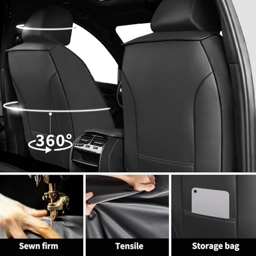 Juego completo de fundas de asiento de coche aptas para Murano compatibles con Nissan Murano negro-02- - Image 3