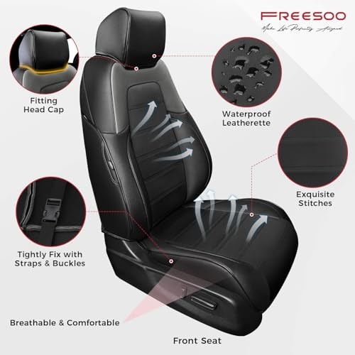 Juego completo de fundas de asiento CRV Custom Fit - asiento de coche CR-V 2017-2022 negro y gris- - Image 4