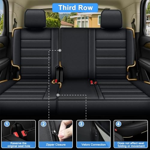 Fundas de asiento personalizadas para GMC Yukon 7 asientos: 2021-2025 impermeables imitación - - Image 4