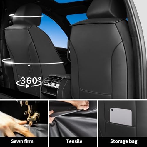 Juego completo de fundas de asiento de coche Fit HRV compatibles con Honda HR-V 2016-2025 negro-01- - Image 4