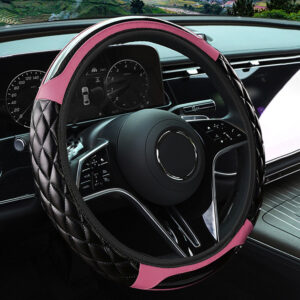 Cubierta de volante automotriz de cuero de fibra de carbono de 15"" accesorios para automóviles 38 cm-