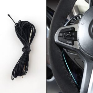 Kit de cubierta de volante automotriz trenzado manual hágalo usted mismo de 3,5 m con aguja e rosca-