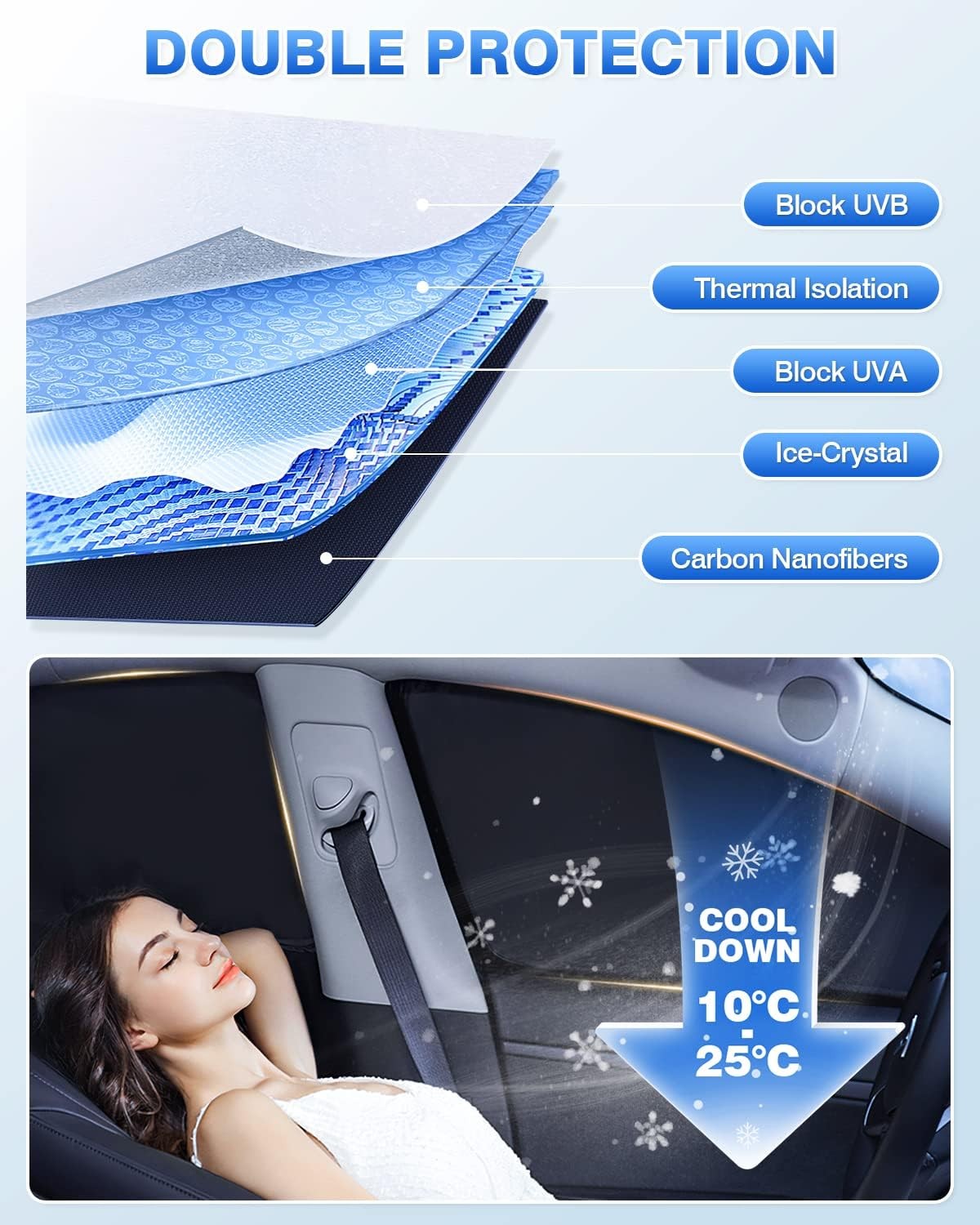 Parasoles para Nissan Rogue 2023 2022 2021 Parabrisas Parasol Ventanas Laterales y Traseras- - Image 4