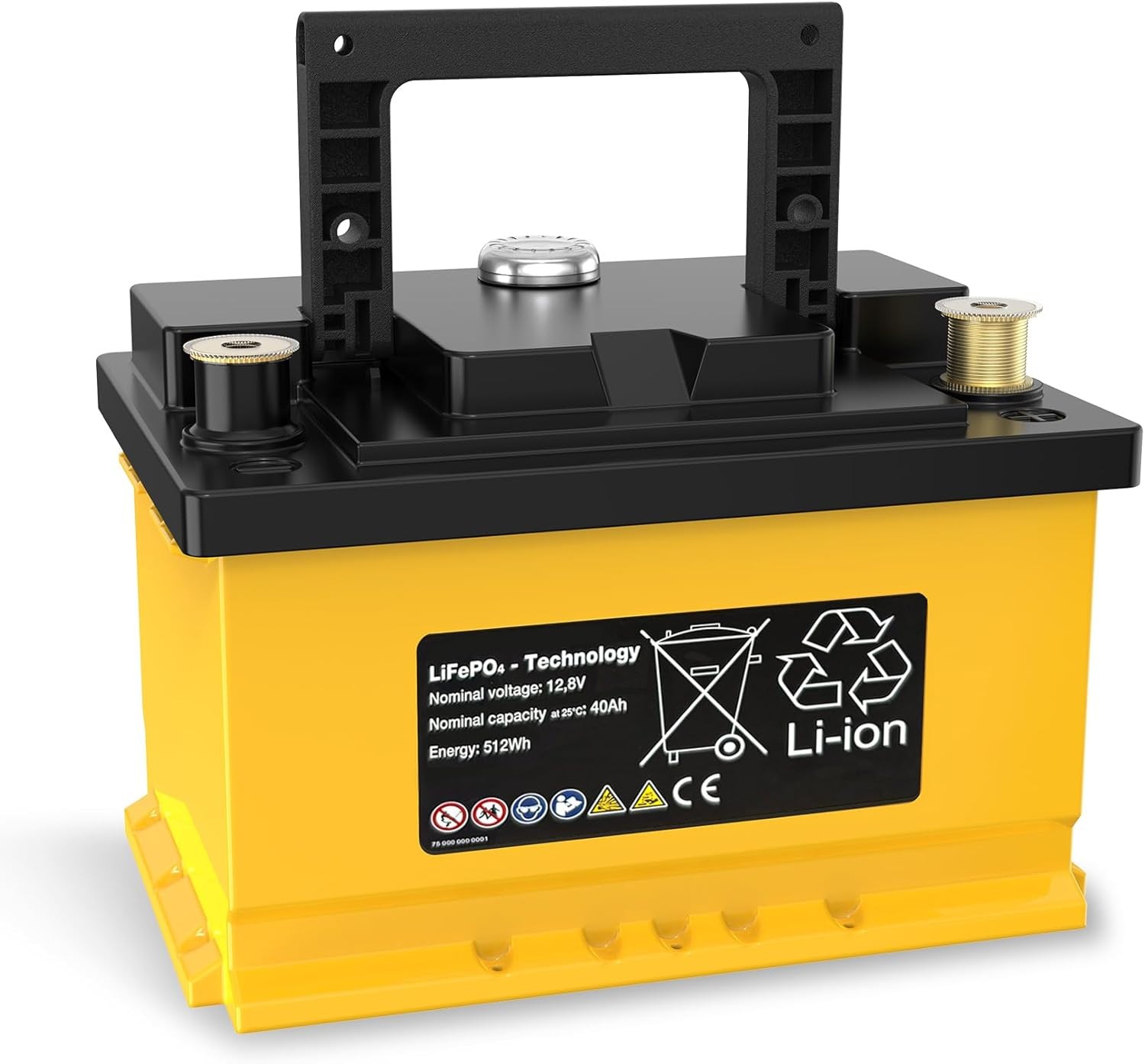Batería de Coche Litio Lifepo4 Batería Automática, 12V 40Ah, 660CCA, 100RC Deep Cycle Sta-