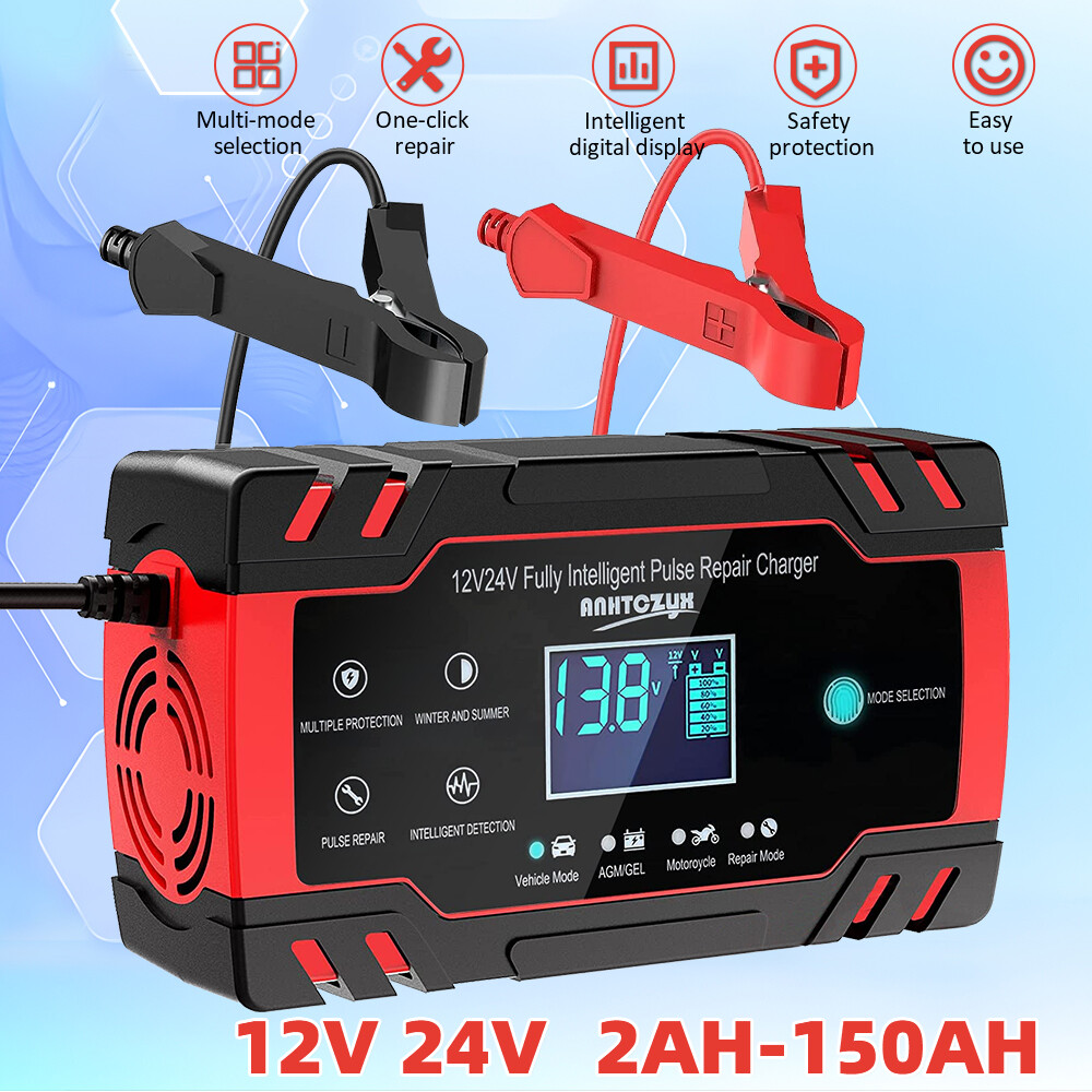 Cargador de batería inteligente para automóvil 12V 24V cargador automático de plomo para goteo-