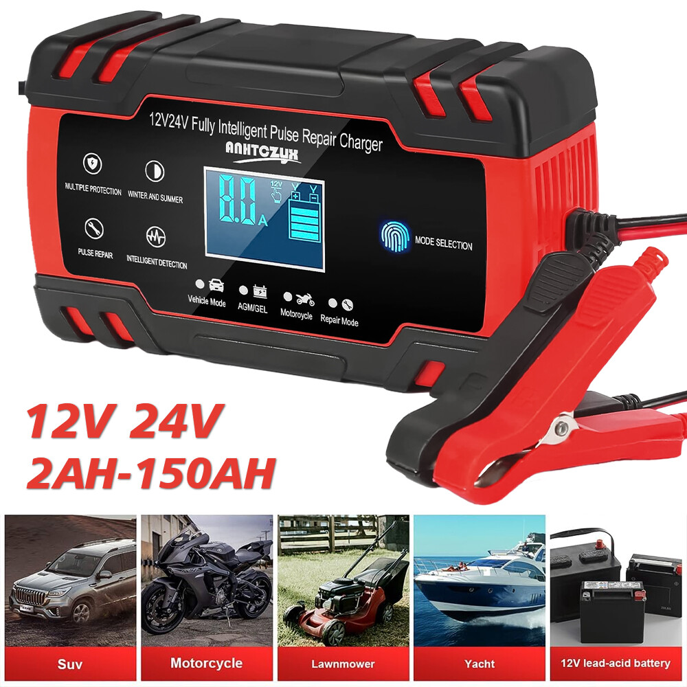 Cargador de batería inteligente para automóvil 12V 24V cargador automático de plomo para goteo- - Image 2